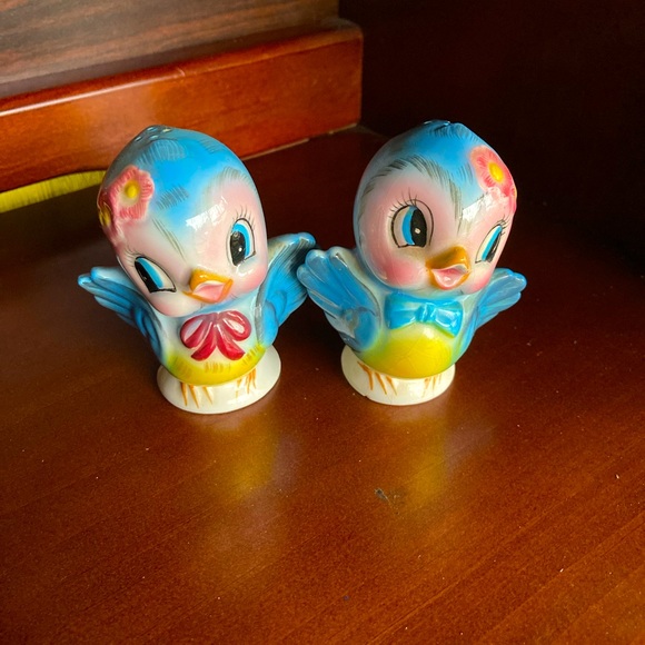Other - Vintage/antique lefton mr and Mrs bluebird slat and pepper shakers